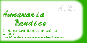 annamaria mandics business card